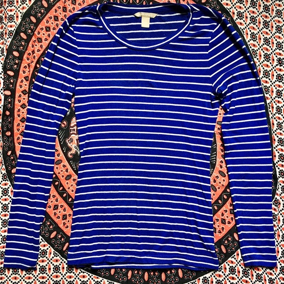 Banana Republic Striped Timeless Crew Neck Shirt - Picture 1 of 5